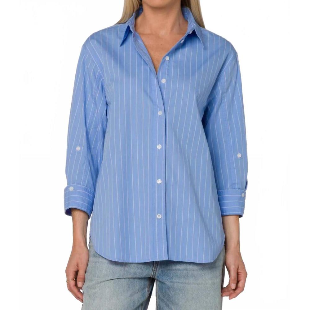 NEW VELVET HEART suri frosty stripe shirt in blue